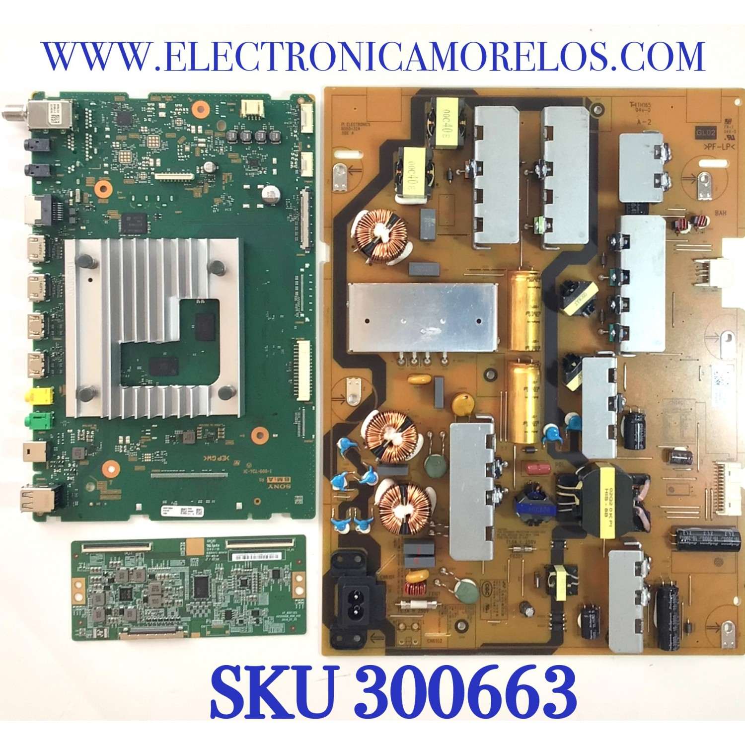 KIT DE TARJETAS PARA TV SONY BRRAVIA / MAIN A5027308A 434 / 1-009-724-31 / 1-009-724-21 / T-CON 44-9771568O / 47_6021321 / HV650QUBN9L / HV550QUB_N5M_V02 / FUENTE 100442342 / B55D-324 / AC21162-5LF / 2119059163 / DISPLAY HV650QUB-N9L / MODELO KD-65X80J
